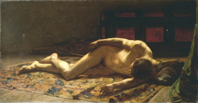 Uomo nudo sdraiato su un tappeto - Accademia Carrara, Bergamo